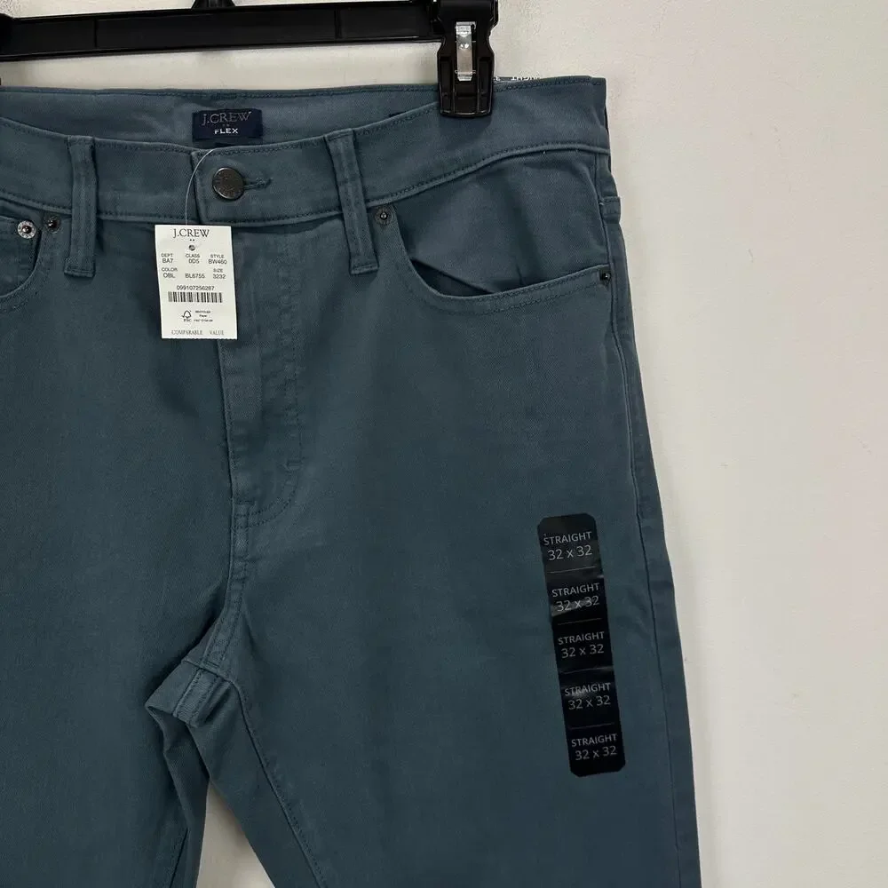 J.Crew Straight Fit Garment Dyed Five Pocket Pant Opal Blue Mens W 32 L 32 NWT